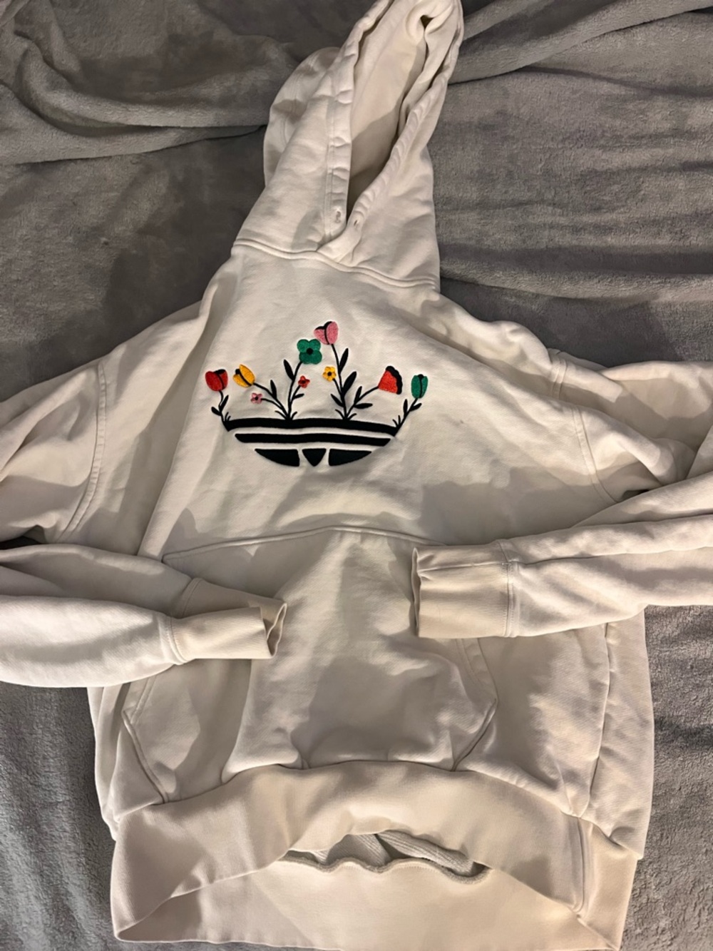 adidas Off-White Trefoil Logo Hoodie with Black Branding